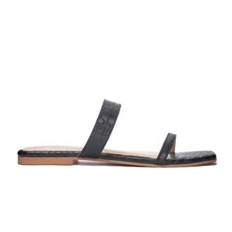 Chinese Laundry Womens Deana Leather Slide Sandal In Black