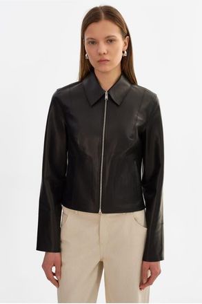 LaMarque Clarie | Reversible Leather Jacket in Black/silver at Nordstrom, Size X-Small
