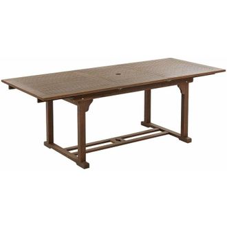 Beliani Tavolo da esterno allungabile in legno di acacia scuro 160/220 x 90 cm Amantea