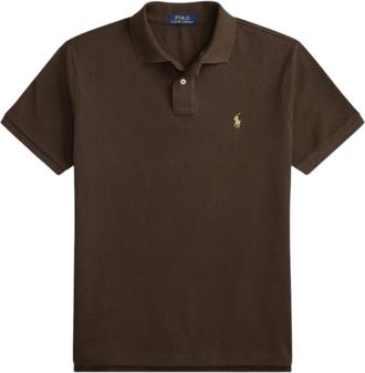 Ralph Lauren Custom Slim Fit Mesh Polo - Heren - Polos - Bruin - XL - Katoen - Tops