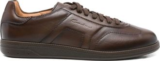 Santoni Sneakers Oly in pelle con lacci - Marrone