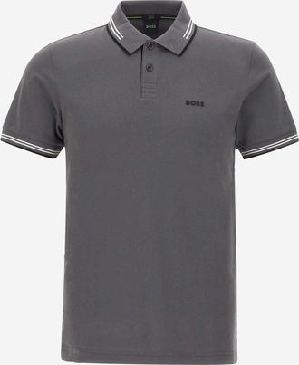 HUGO BOSS Mens Polo Shirt Stretch Cotton Dark Grey T-shirts And Polos