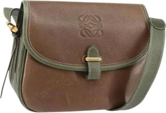 Loewe Pre-owned Cross Body Bags, female, Brown, Size: ONE SIZE Pre-owned Leather Shoulder Bag