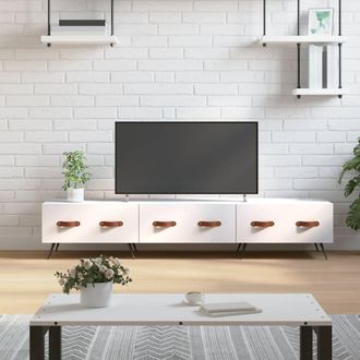 Berkfield Home TV Cabinet White 150x36x30 cm Engineered Wood | Size: 150 x 36 x 30 cm