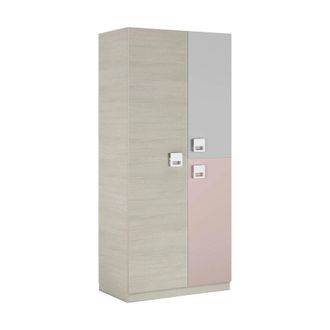 Usinestreet Usinestreet - Armario Juvenil Nube Blanco Alpes - Rosa Y Gris 90cm (ancho) X 200cm (alto)