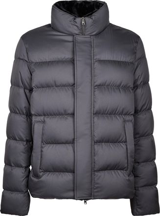 Herno Padded Quilted Jacket with High Collar and Concealed Zipper