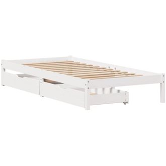 vidaXL Vidaxl - Estructura De Cama Sin Colch&oacute;n Madera Maciza Blanca 75x190 Cm