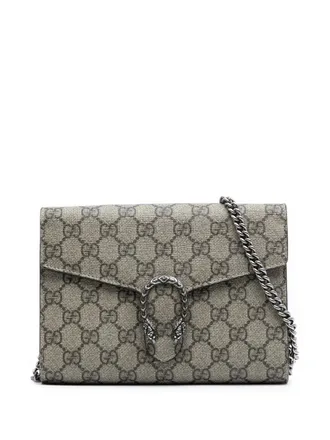 Gucci 2016-2025 GG Supreme Dionysus Chain Wallet crossbodytas - Bruin