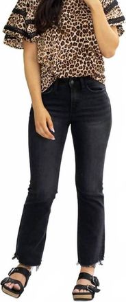 Flying Monkey Lillian Mid Rise Crop Flare Jeans In Black