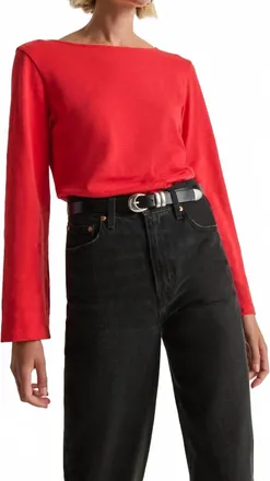 Nation Ltd Tavin Tie-Back Top In Poinsettia