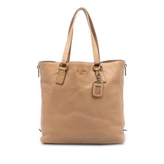 Prada Tweedekans Vitello Daino Zijrits Shopper Tote