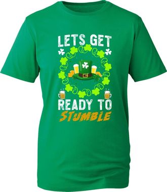 Generic St. Patricks Day T-Shirt Lets Get Ready to Stumble Drinking Irish Hat Tee Top (KellyGreen, 12 Years)