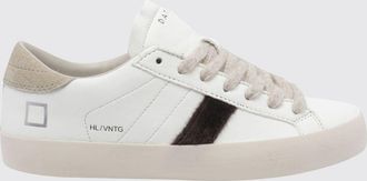D.A.T.E. D. A.T. E. Hill Leather and Glitter Mesh Trainers with a Printed Logo