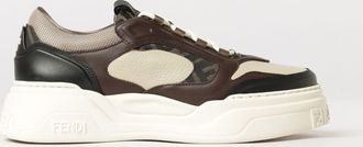 Fendi Sneaker Force in pelle e mesh con monogram FF e suola platform