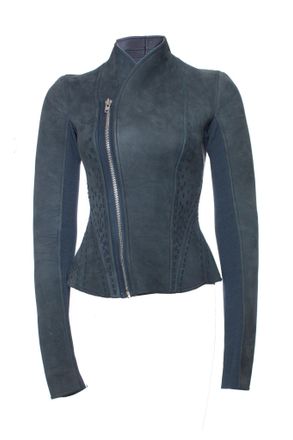 Rick Owens Lilies Blue bonded Nubuck Campala jacket