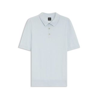 BOSS Regular-fit knit polo in structured fabric