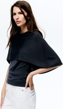 H&M Fine-knit Cape Top in Dark Gray at Nordstrom, Size X-Small