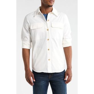 Vince Washed Cotton Blend Shirt Jacket in Off White at Nordstrom Rack, Size X-Large