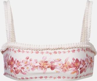 Agua Bendita Top bikini Olmo con stampa floreale
