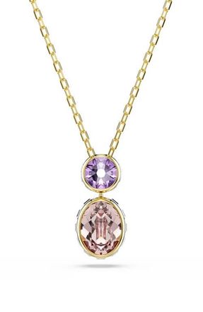 Swarovski Chroma Reversible Pendent Necklace in Gold/White at Nordstrom