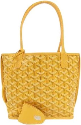 Goyard Pre-owned Anjou Mini Coated Canvas Leather Handbag - Dames - Vintage Shopper - Geel - ONE Size - Leer - Vintage