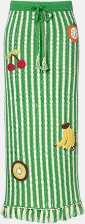 Alemais Sundae crochet embroidered cotton maxi skirt