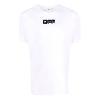 Off-white FW21 logo Printing Short Sleeve Loose Fit White OMAA027F21JER0030110