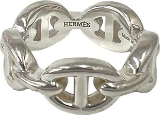 Herm&egrave;s Silver Silver 925 Band Ring (Pre-Owned)