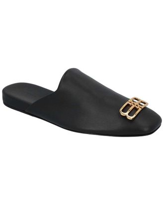 Balenciaga Mens Leather Cosy Bb Mule (Authentic Pre-Loved)