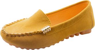 Generic Womens Slip On Shoes Comfortable Pumps Shoes Solid Color Stylish Classic Lightweight Non-Slip Breathable Casual Flat Shoe Outdoor Leisure Yellow