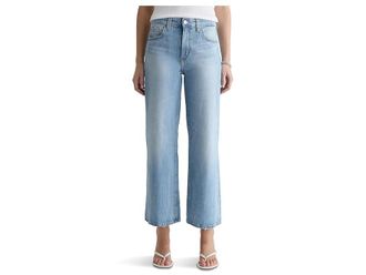 AG - Adriano Goldschmied Saige Mid-Rise Wide Leg Crop in Kings River Womens Jeans Kings River : 27 27, Cotton/Denim/Elastane