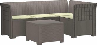 vidaXL Sof&aacute; De Jard&iacute;n Para 4 Personas Con Cojines Y Dise&ntilde;o De Rattan Vidaxl