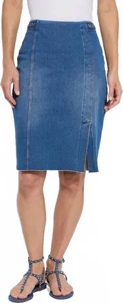 Lyss&eacute; Tess Braided Denim Pencil Skirt In Mid Wash