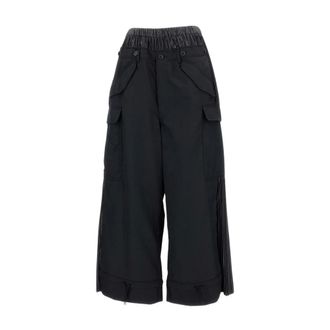 Junya Watanabe Wide Trousers, female, Black, M, Baggy Cargo Trousers