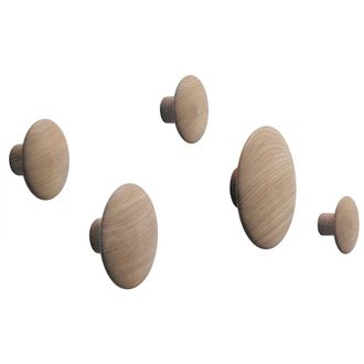 MUUTO Wandhaken The Dots 5er-Set, Eiche natur
