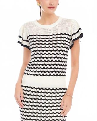 Fifteen Twenty Uma Crochet Sweater Top In White