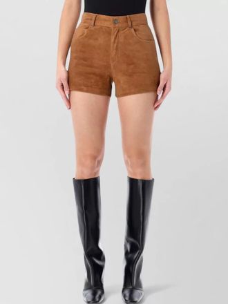 Haikure brit suede shorts belt loops pockets