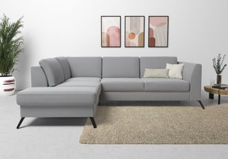 Sit&more Ecksofa »Olsen L-Form« inklusive Sitztiefenverstellung, wahlweise mit Bettfunktion, 15cm hoch