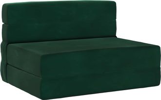 vidaXL Sof&aacute; Cama Plegable Verde Oscuro 70 X 72 X 60 Cm Tela Vidaxl
