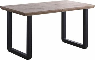Home Heavenly Home Heavenly - Mesa Comedor Extensible Jack, Estilo Industrial, De 140 - 220 Cm Ancho, Hasta 10 Comensales. Pata Metal u. Color: Roble Nordish - Negr
