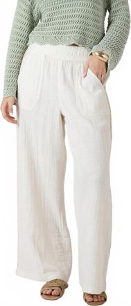 Dex Clothing Coastal Escape Linen Wide Leg Pant In White