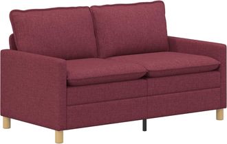 vidaXL Sof&aacute; 2 Plaza Rojo Vino 156 X 81 X 87,5 Cm Tela Vidaxl