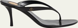Saint Laurent 75mm Sue Leather Thong Mules