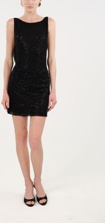 Nocturne Sequin Open Back Mini Dress in Black at Nordstrom, Size X-Small