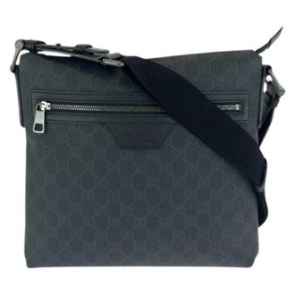 Gucci Pre-owned GG Supreme Canvas Leather Schoudertas - Heren - Vintage Schoudertas - Zwart - ONE Size - Leer - Vintage