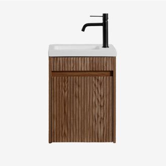 Sklum Sklum - Conjunto De Mueble De Ba&ntilde;o En Madera Con Lavabo Integrado Narek