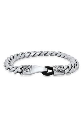 Steeltime Stainless Steel Cuban Link Bracelet in Silver at Nordstrom Rack