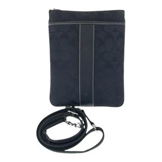Coach Pre-owned Cross Body Bags, female, Black, Size: ONE SIZE Pre-owned Signature Canvas Leather Shoulder Bag