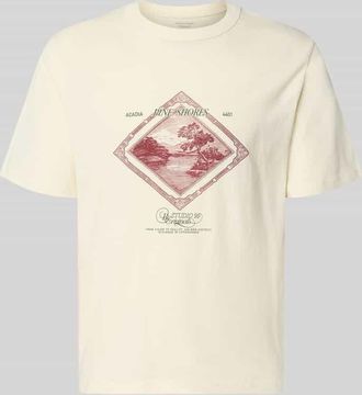 Jack & Jones Jack & Jones T-Shirt mit Label-Print Modell NIAGARA in Offwhite, Gr&ouml;&szlig;e XXL