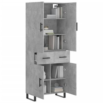 Berkfield Home Highboard Concrete Grey 69.5x34x180 cm Engineered Wood
